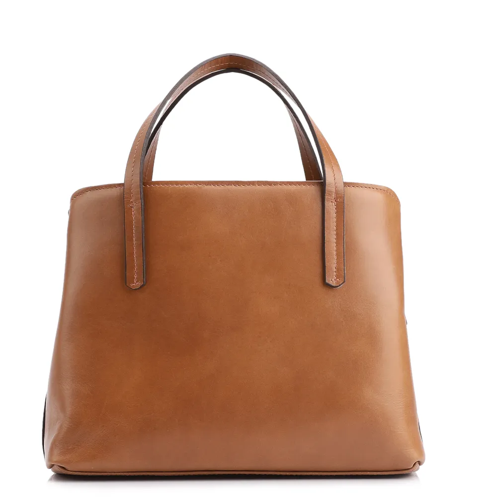 Bolsa Tote Couro Marrom Claro - imagem 3