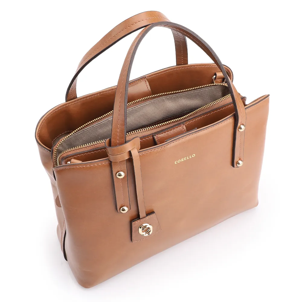 Bolsa Tote Couro Marrom Claro - imagem 4