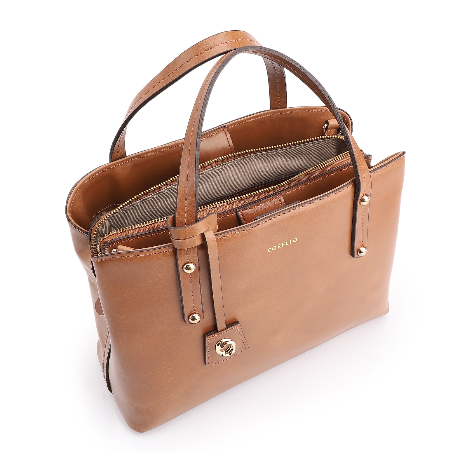 Bolsa Tote Couro Marrom Claro