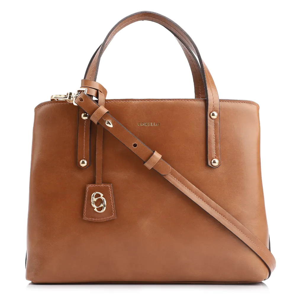 Bolsa Tote Couro Marrom Claro