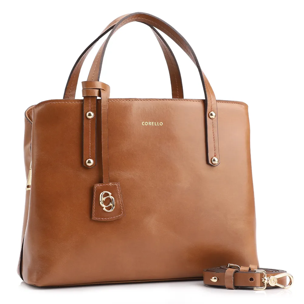 Bolsa Tote Couro Marrom Claro - imagem 2