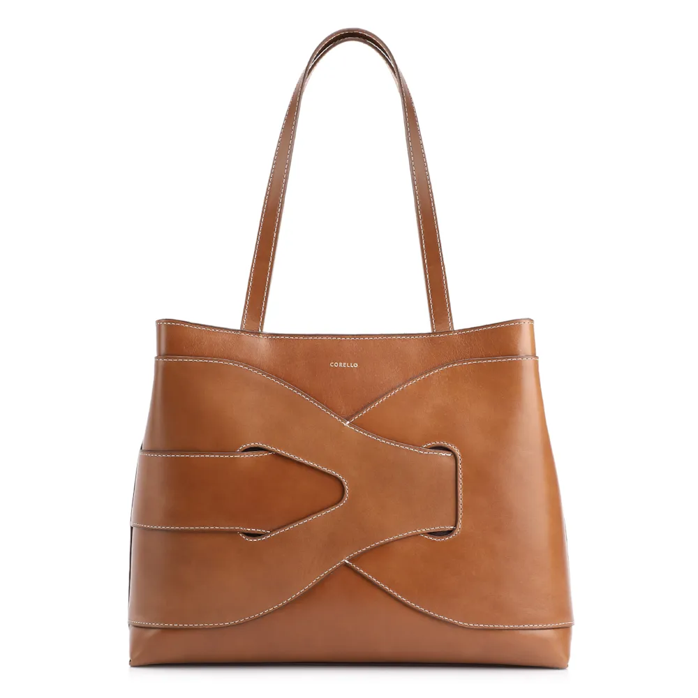 Bolsa Tote Couro Marrom Claro