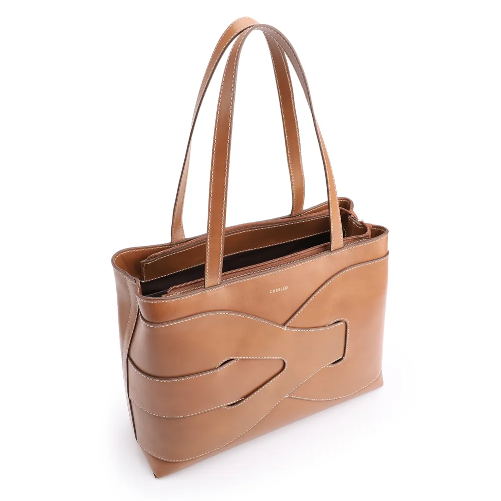 Bolsa Tote Couro Marrom Claro - imagem 4