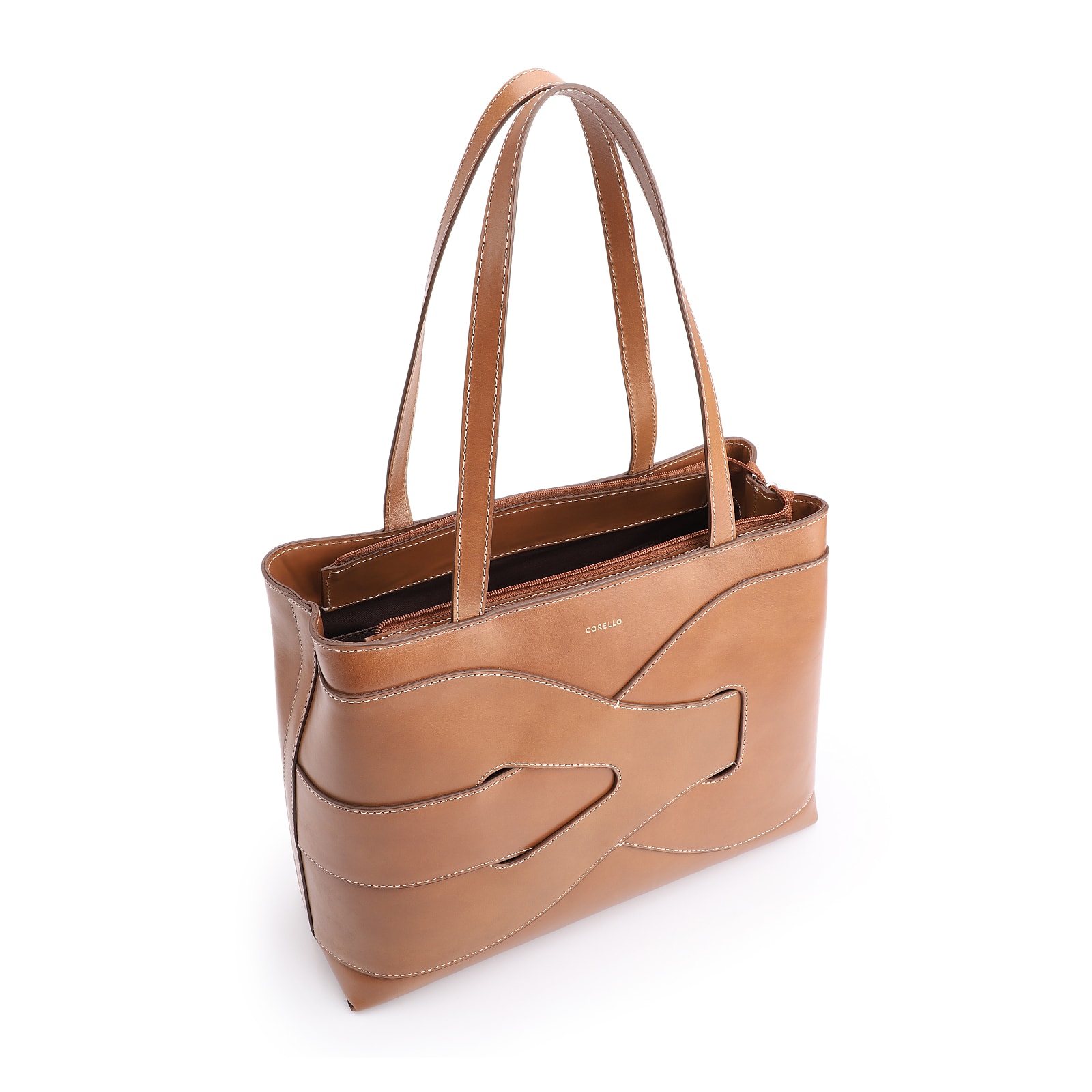 Bolsa Tote Couro Marrom Claro