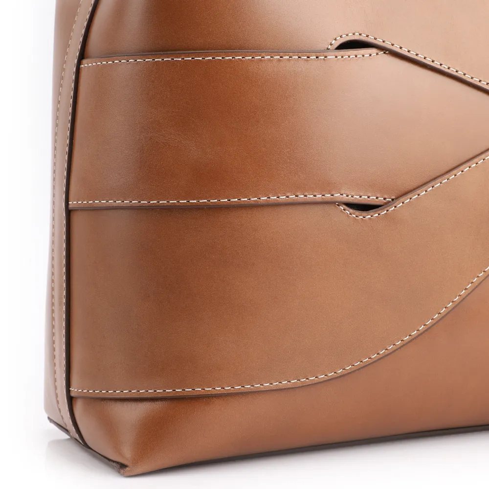 Bolsa Tote Couro Marrom Claro - imagem 7