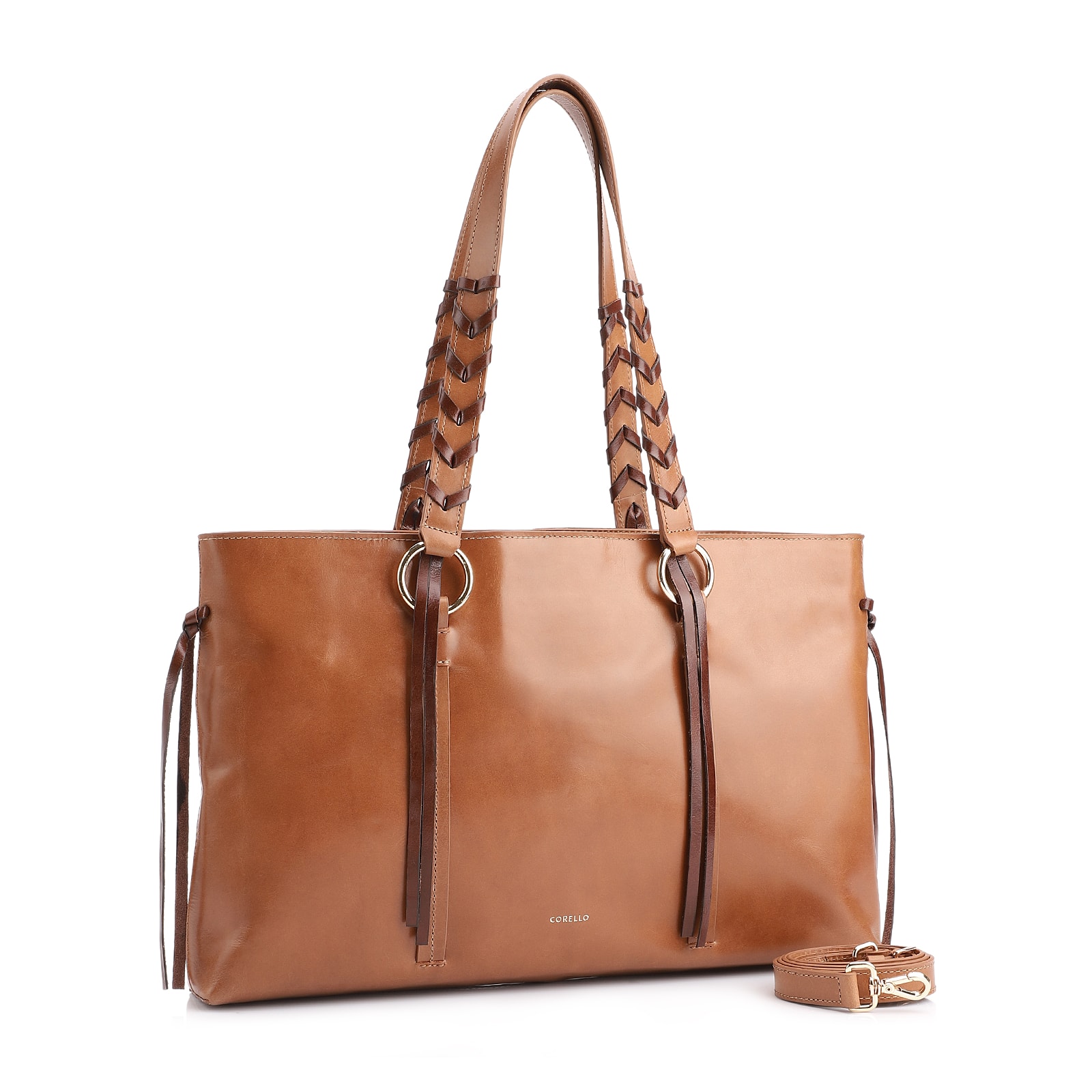 Bolsa Tote Couro Marrom Claro