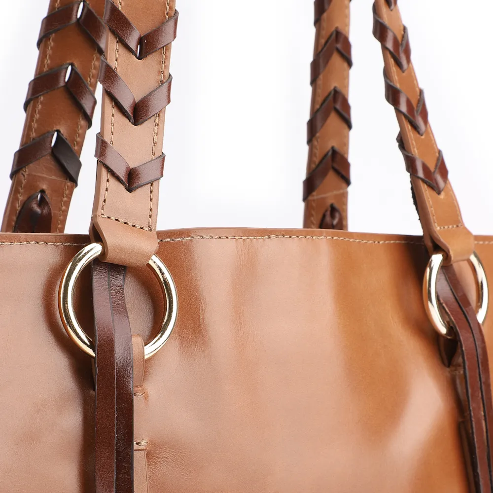 Bolsa Tote Couro Marrom Claro - imagem 5