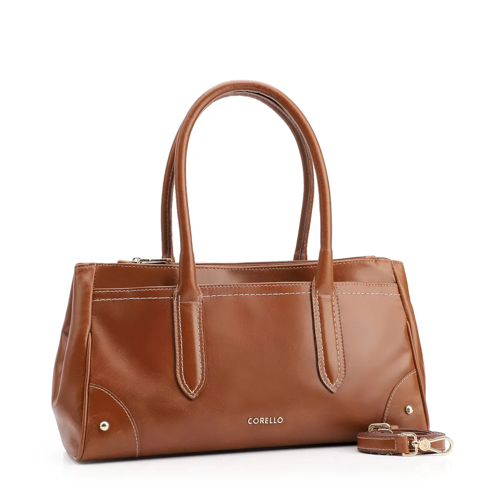 Bolsa Tote Couro Marrom Claro - imagem 2