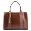 Bolsa Tote Couro Marrom/Couro Lezard Marrom - imagem 1