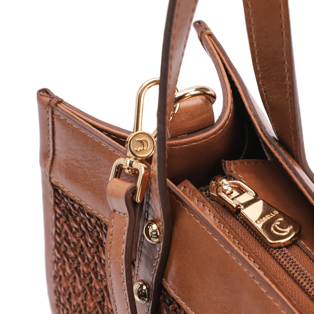 Bolsa Tote Couro Marrom/Crochet Marrom - imagem 5