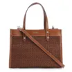 Bolsa Tote Couro Marrom/Crochet Marrom - imagem 1