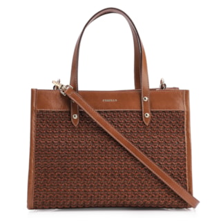 Couro Marrom/Crochet Marrom