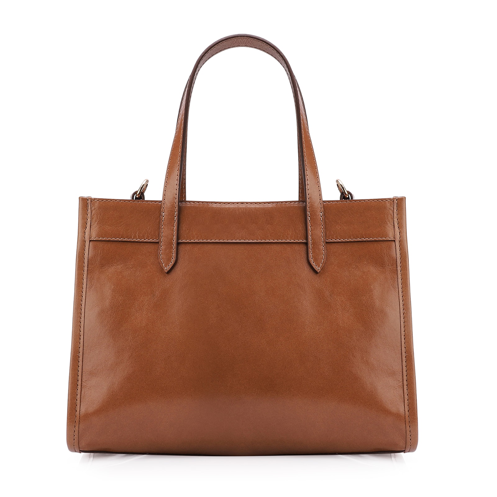 Bolsa Tote Couro Marrom/Crochet Marrom