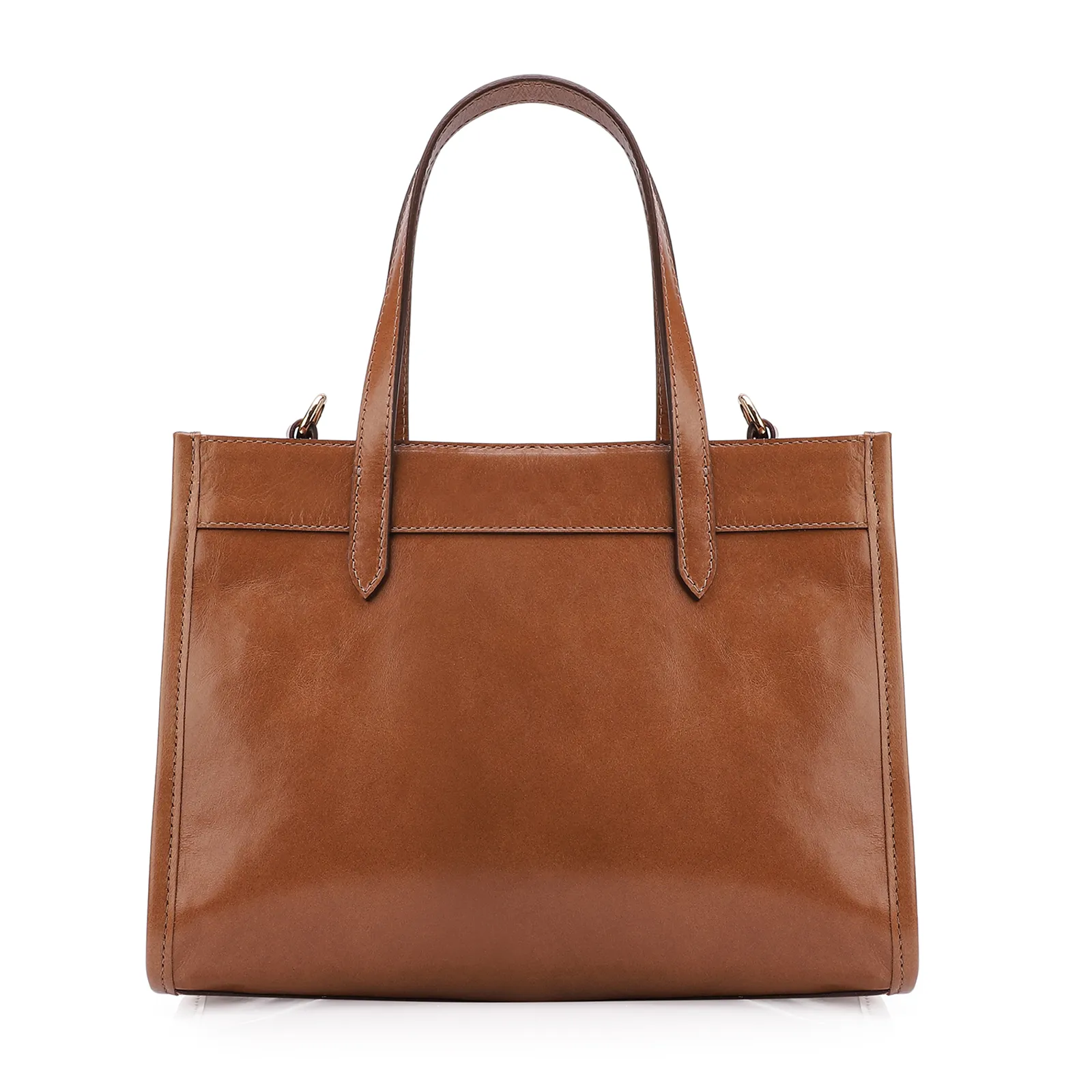 Bolsa Tote Couro Marrom/Crochet Marrom