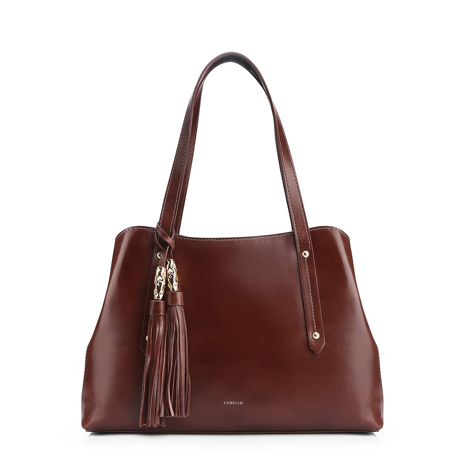 Bolsa Tote Couro Marrom Escuro