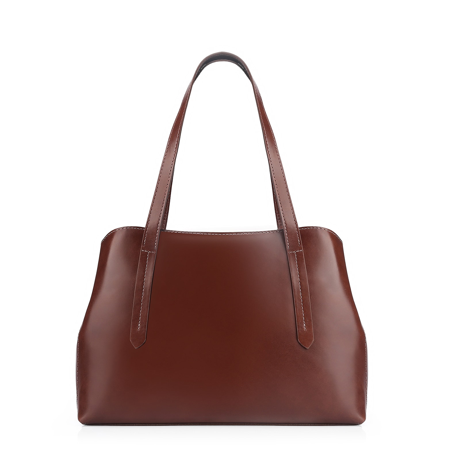 Bolsa Tote Couro Marrom Escuro