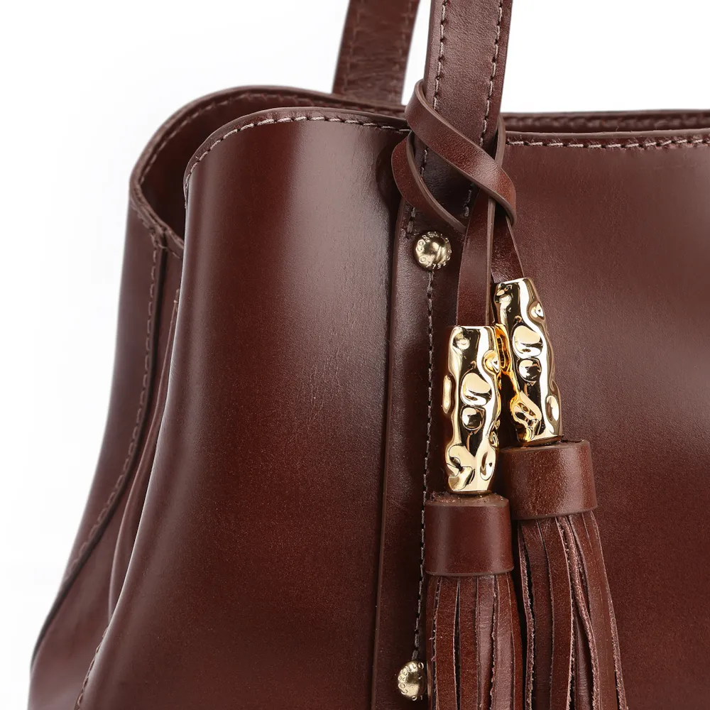Bolsa Tote Couro Marrom Escuro - imagem 5