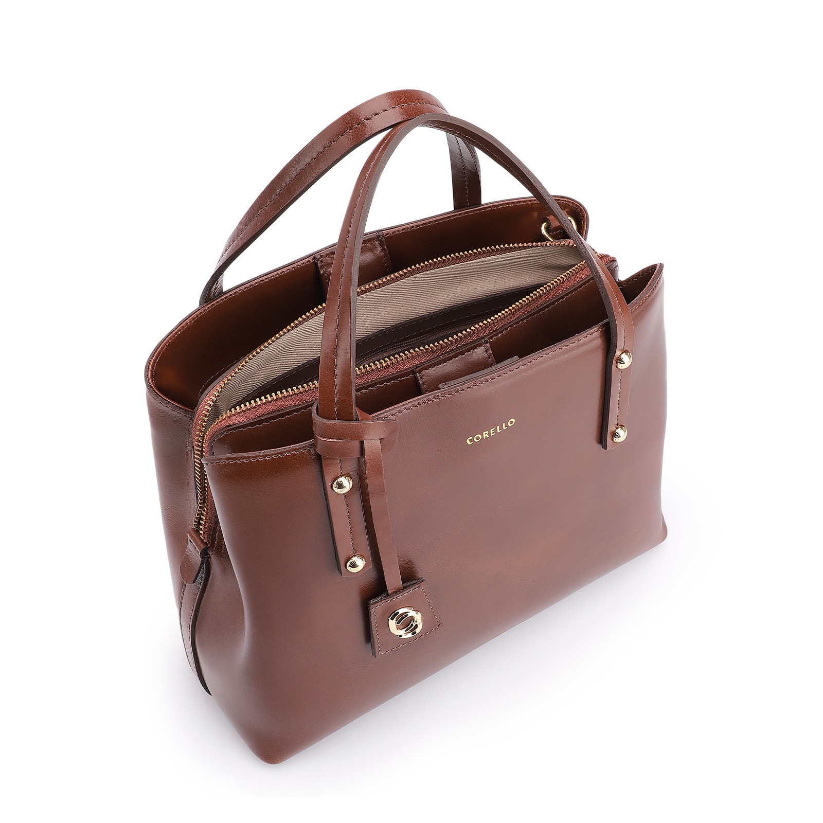 Bolsa Tote Couro Marrom Escuro