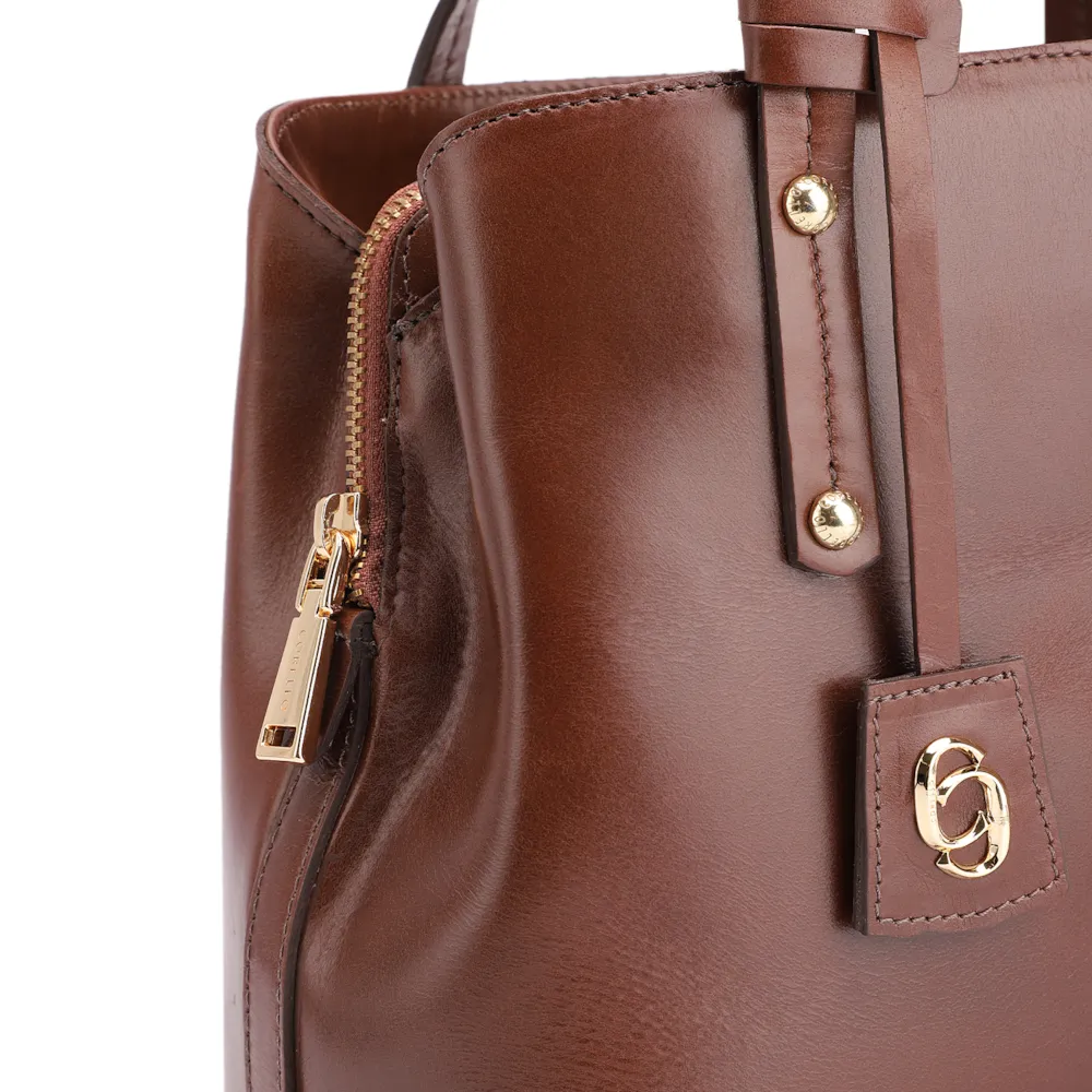 Bolsa Tote Couro Marrom Escuro - imagem 5