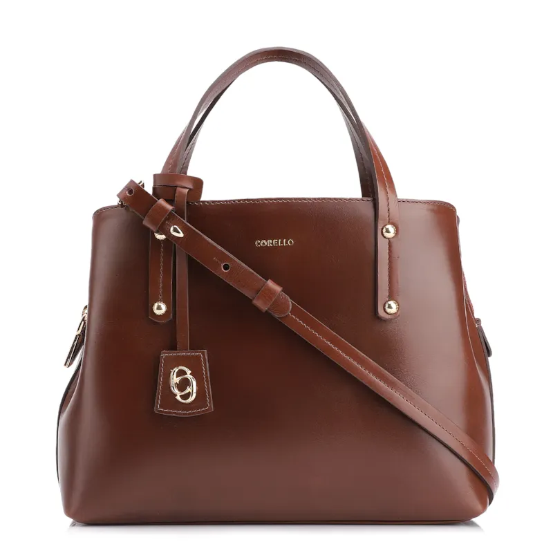 Bolsa Tote Couro Marrom Escuro
