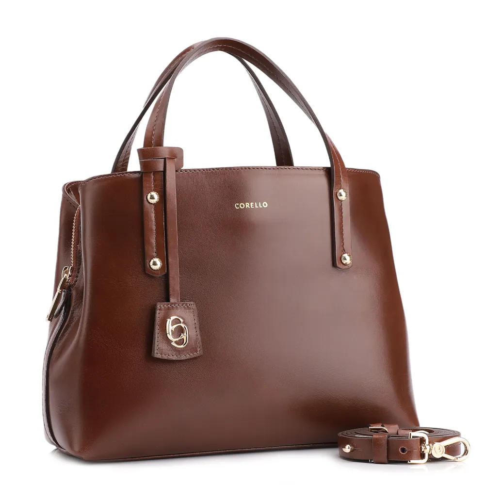 Bolsa Tote Couro Marrom Escuro - imagem 2