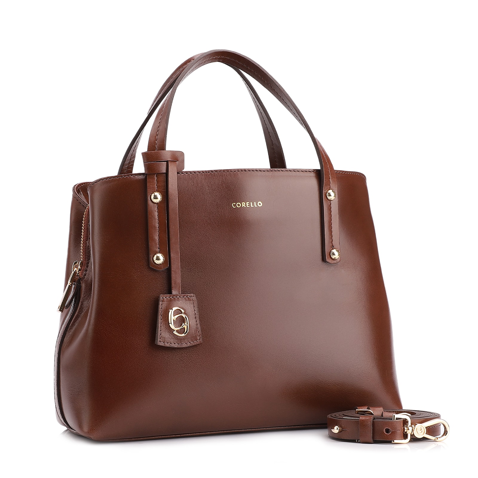 Bolsa Tote Couro Marrom Escuro