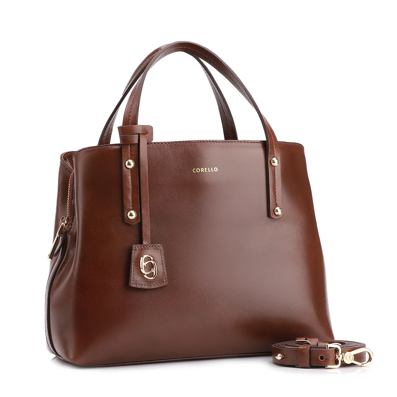 Bolsa Tote Couro Marrom Escuro