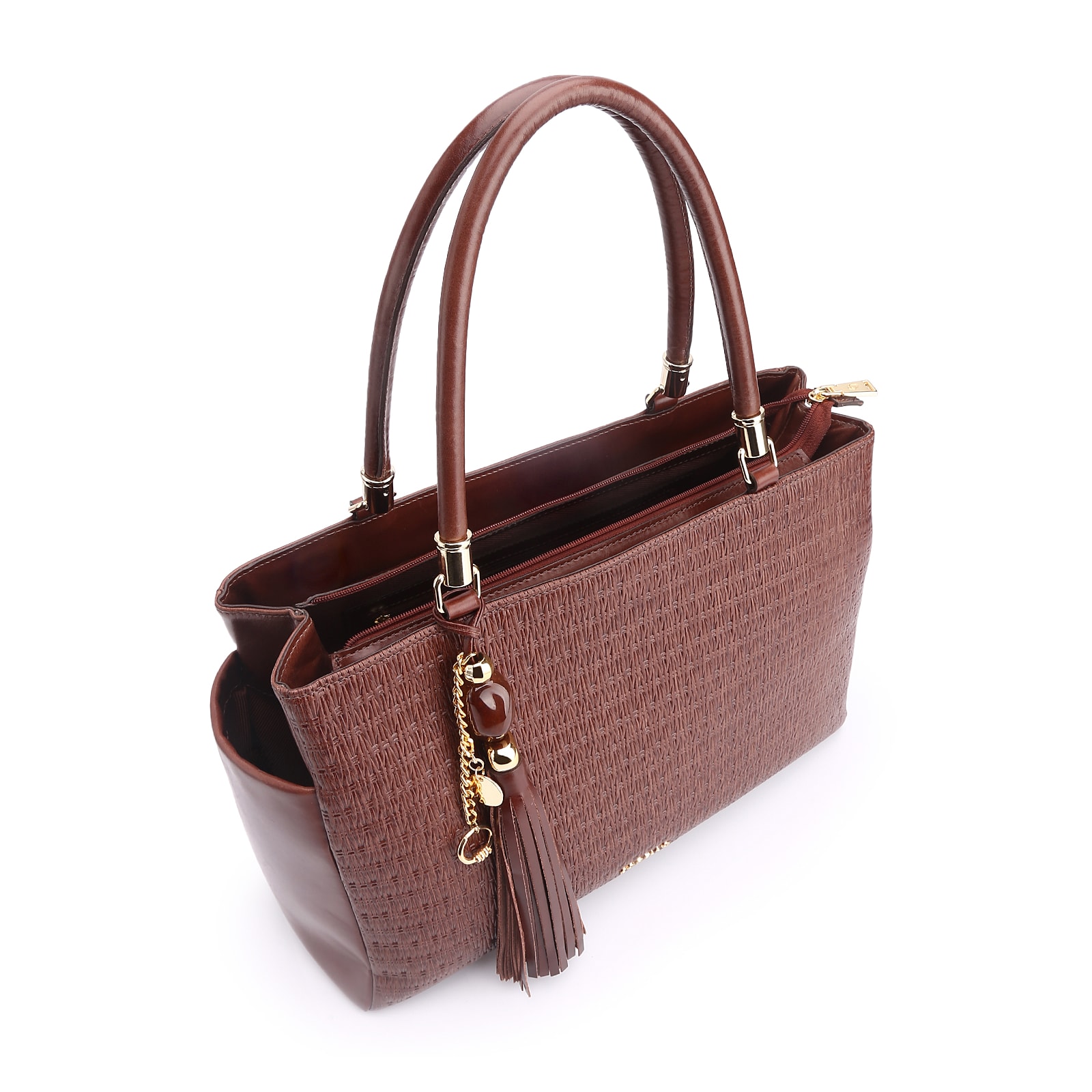 Bolsa Tote Couro Marrom Escuro