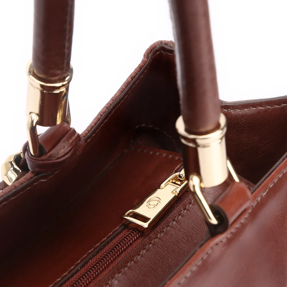 Bolsa Tote Couro Marrom Escuro - imagem 5