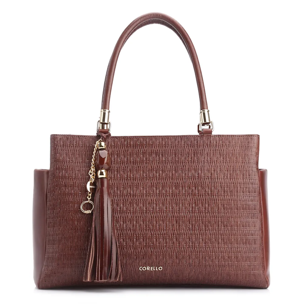 Bolsa Tote Couro Marrom Escuro