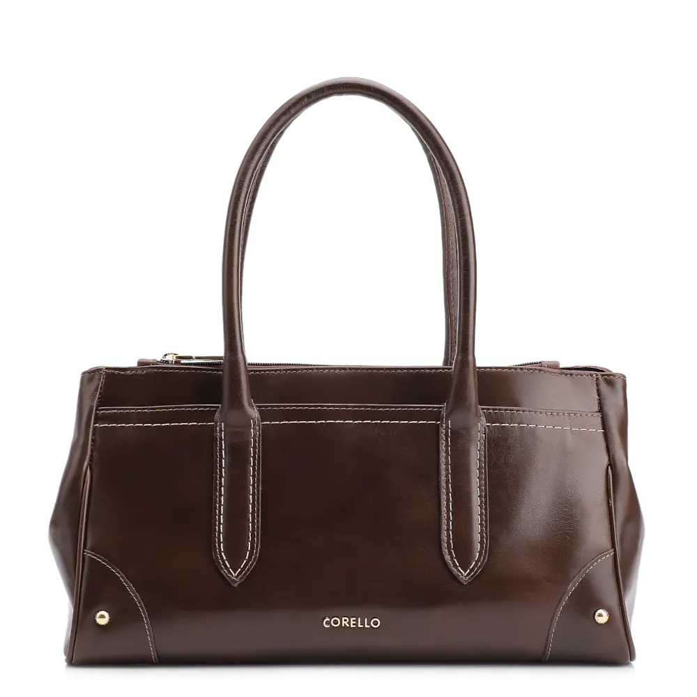 Bolsa Tote Couro Marrom Escuro