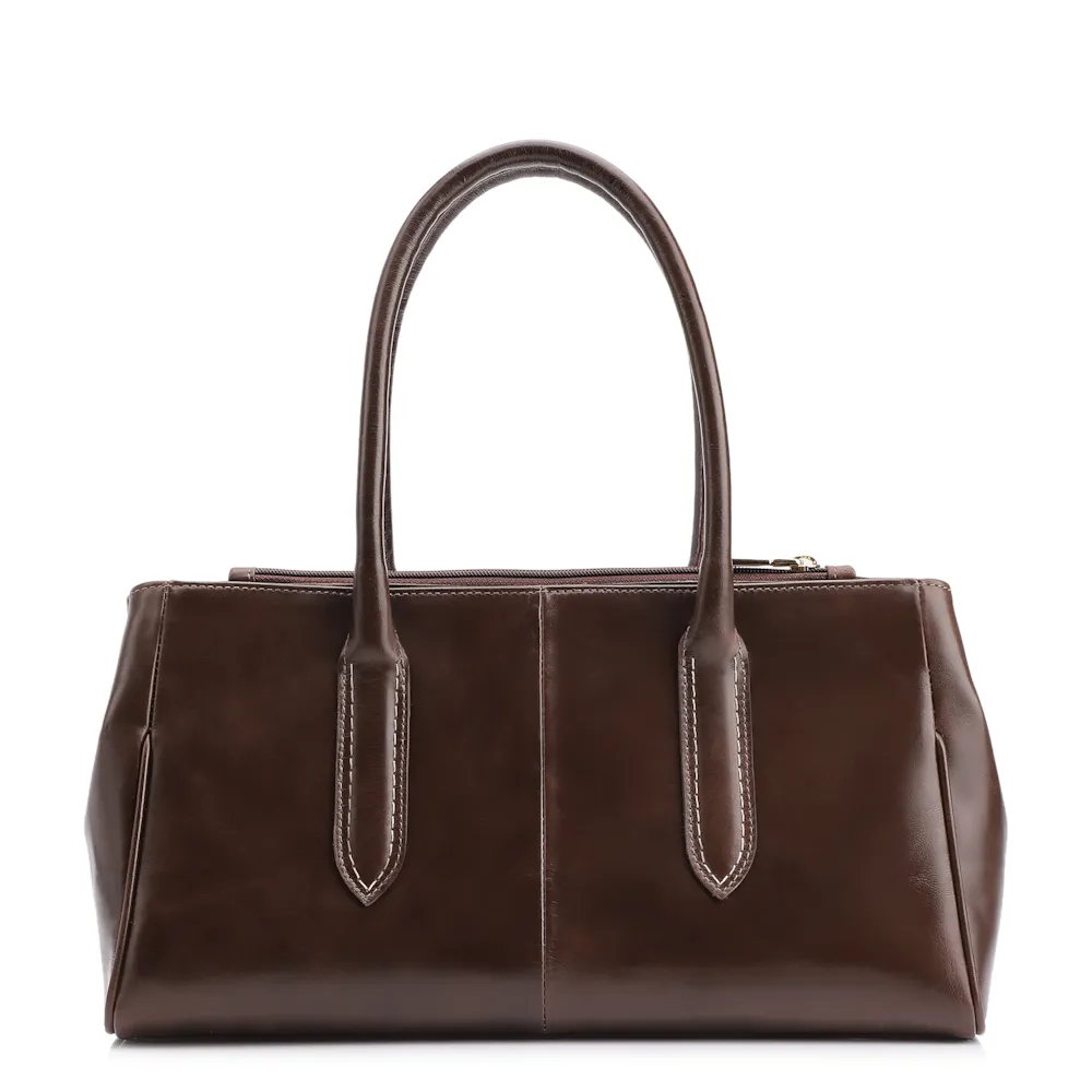 Bolsa Tote Couro Marrom Escuro - imagem 4