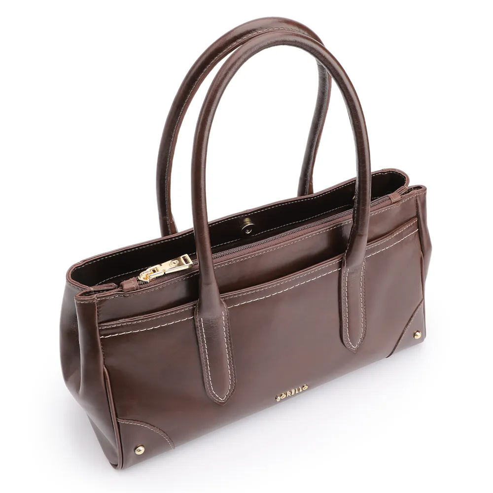 Bolsa Tote Couro Marrom Escuro - imagem 5