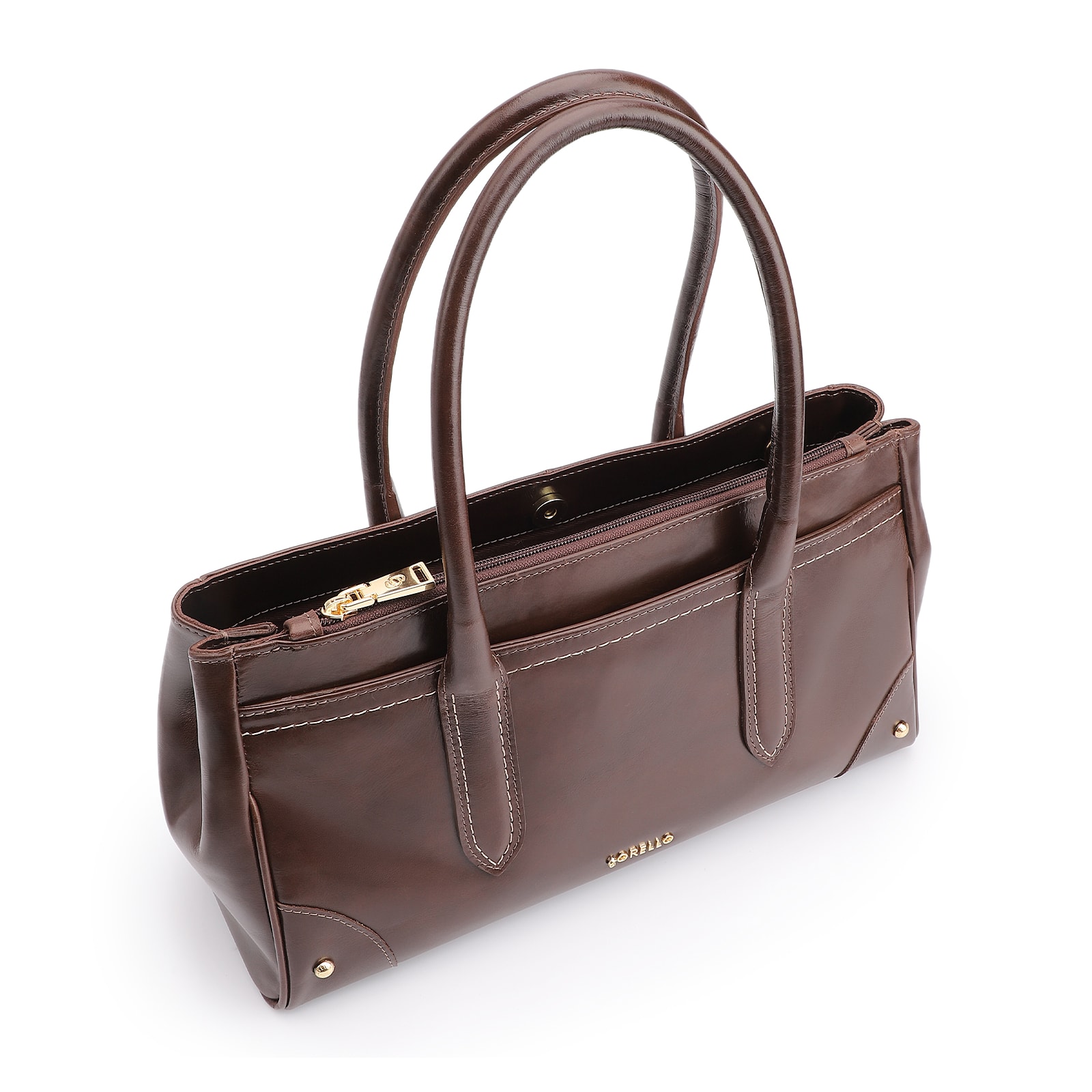 Bolsa Tote Couro Marrom Escuro
