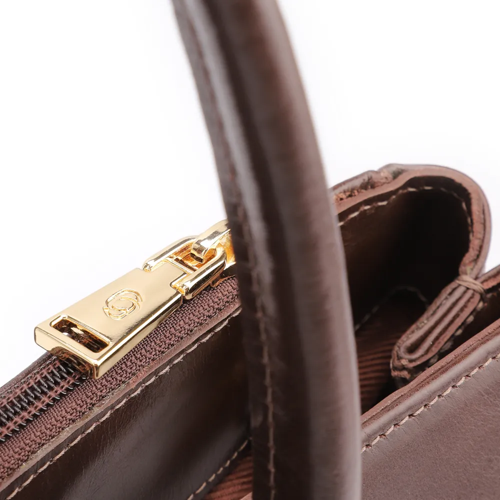 Bolsa Tote Couro Marrom Escuro - imagem 6