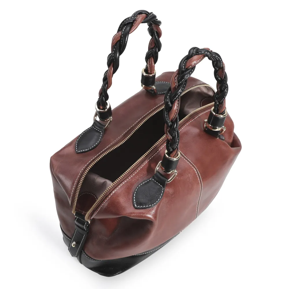 Bolsa Tote Couro Marrom/Preto - imagem 5