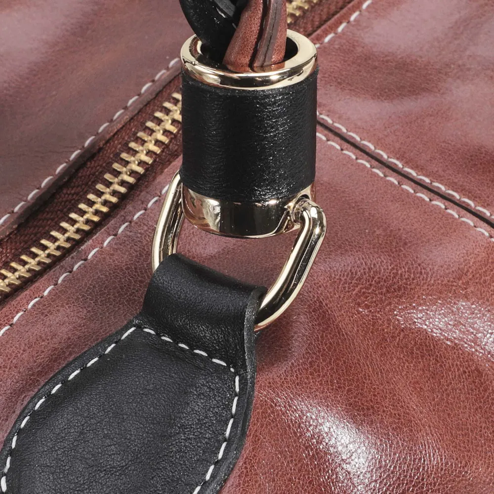 Bolsa Tote Couro Marrom/Preto - imagem 6