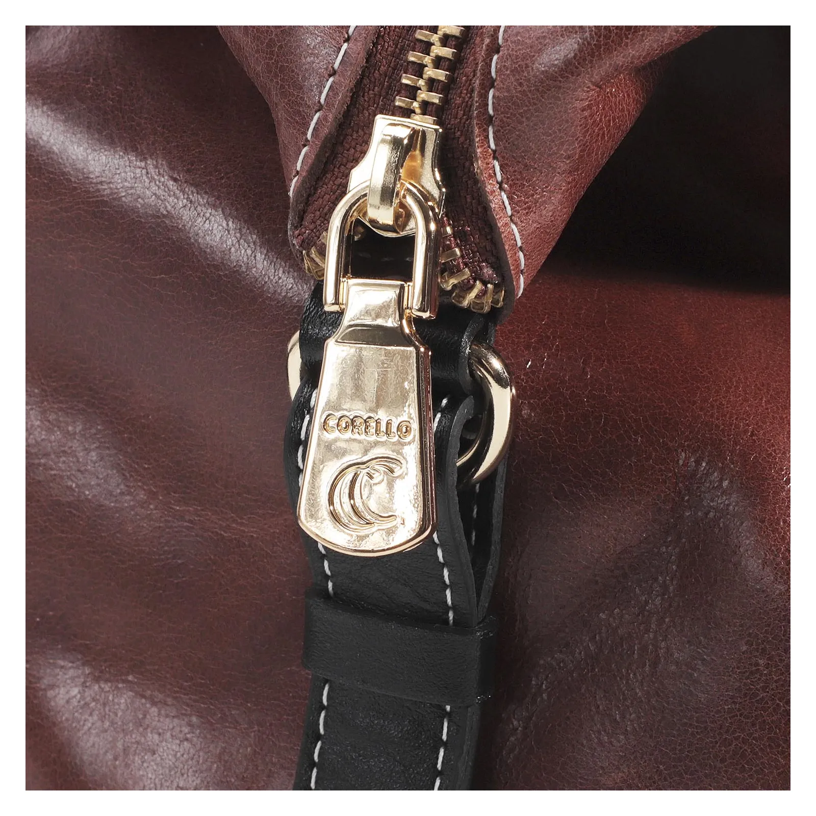 Bolsa Tote Couro Marrom/Preto