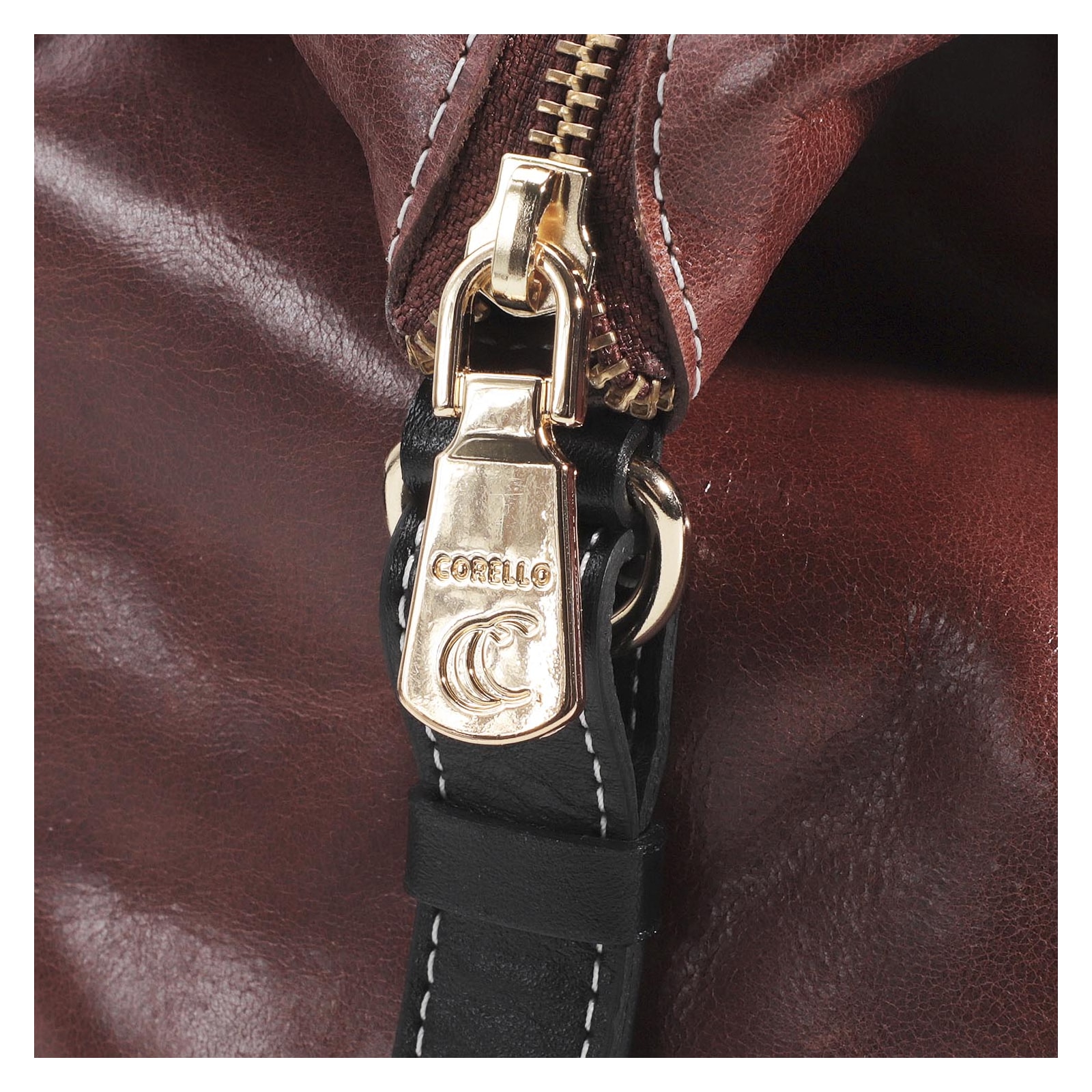 Bolsa Tote Couro Marrom/Preto