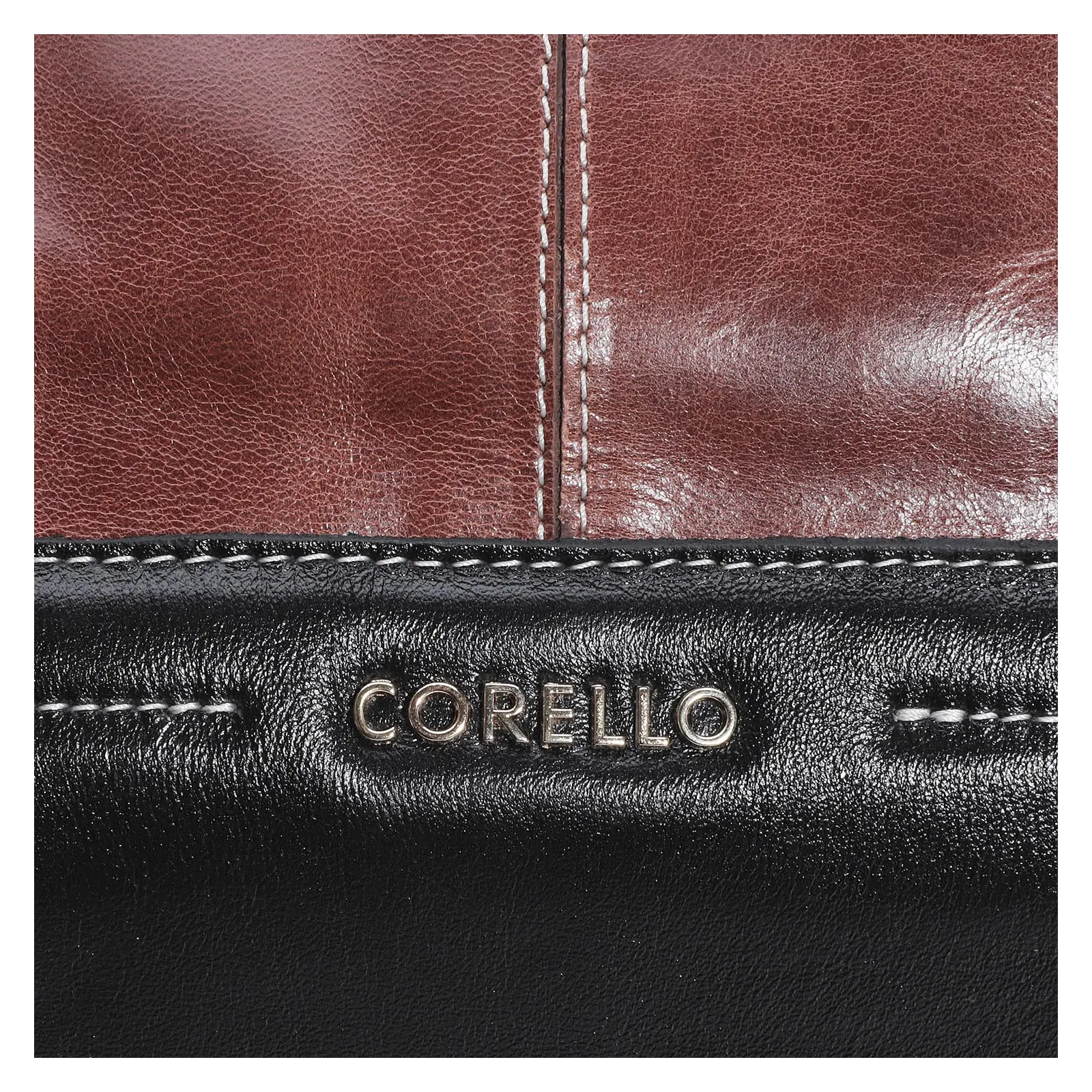 Bolsa Tote Couro Marrom/Preto
