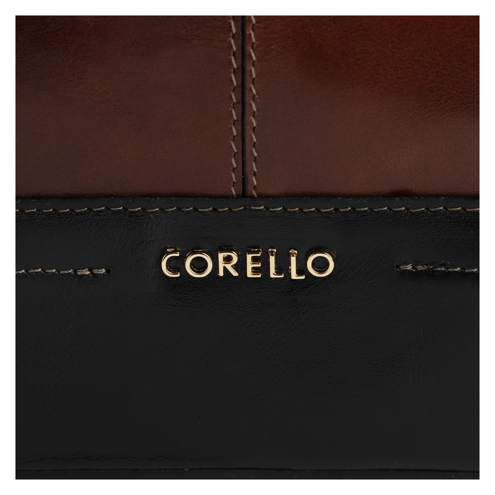 Bolsa Tote Couro Marrom / Preto