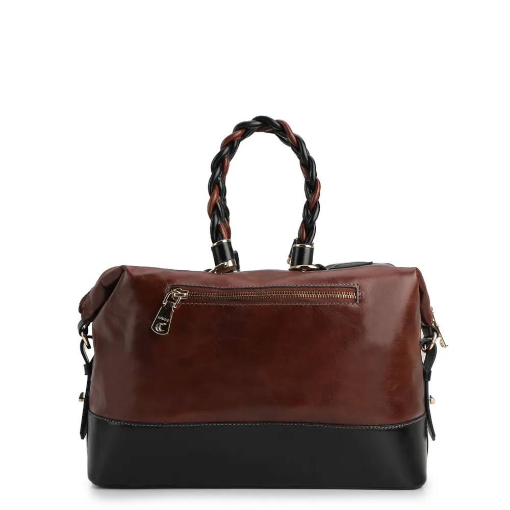 Bolsa Tote Couro Marrom / Preto - imagem 3