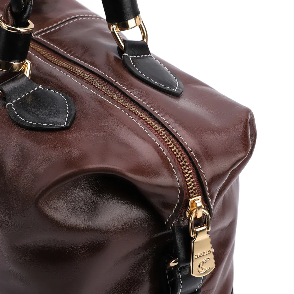 Bolsa Tote Couro Marrom/Preto - imagem 5