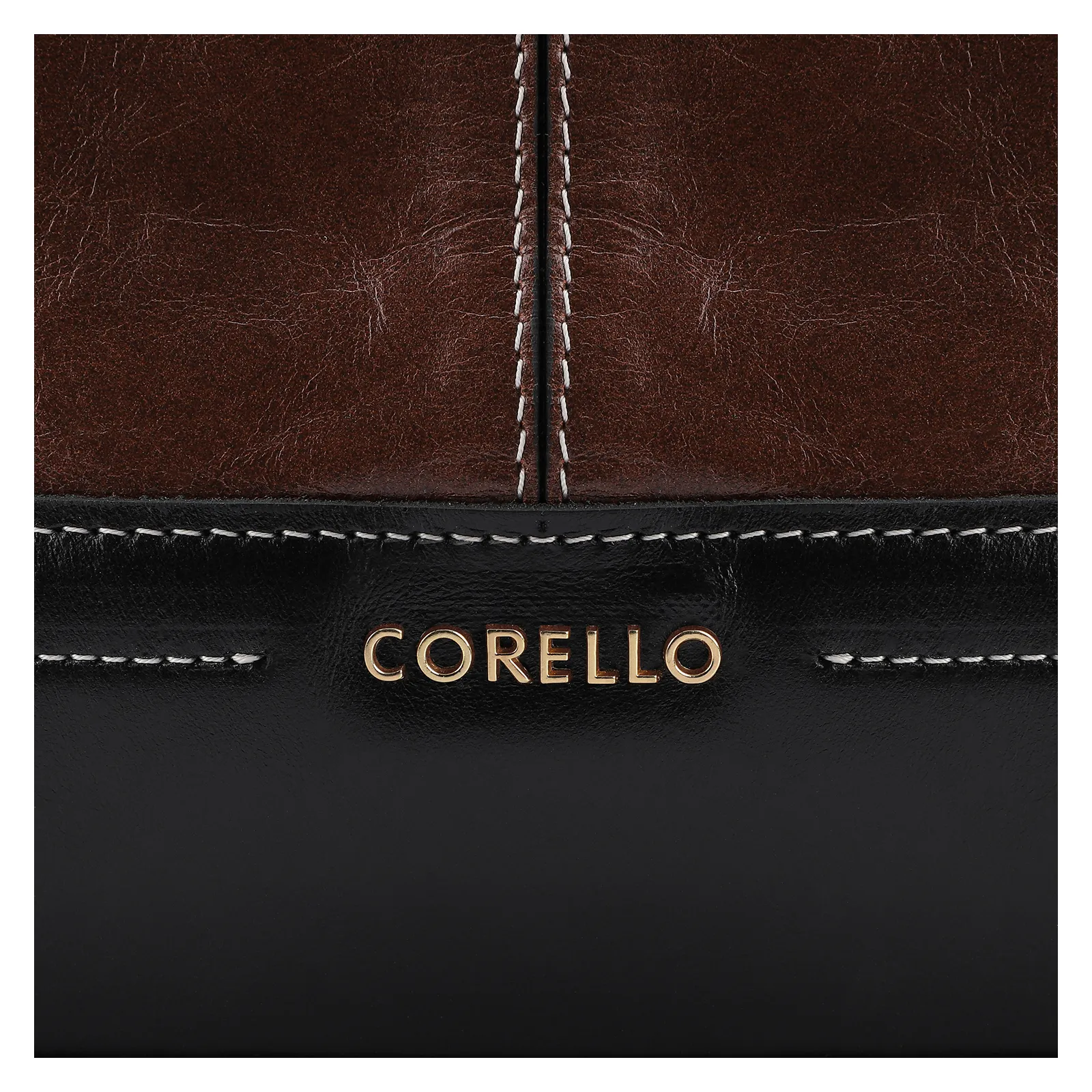 Bolsa Tote Couro Marrom/Preto