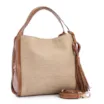 Bolsa Tote Couro Marrom/Ráfia - imagem 3
