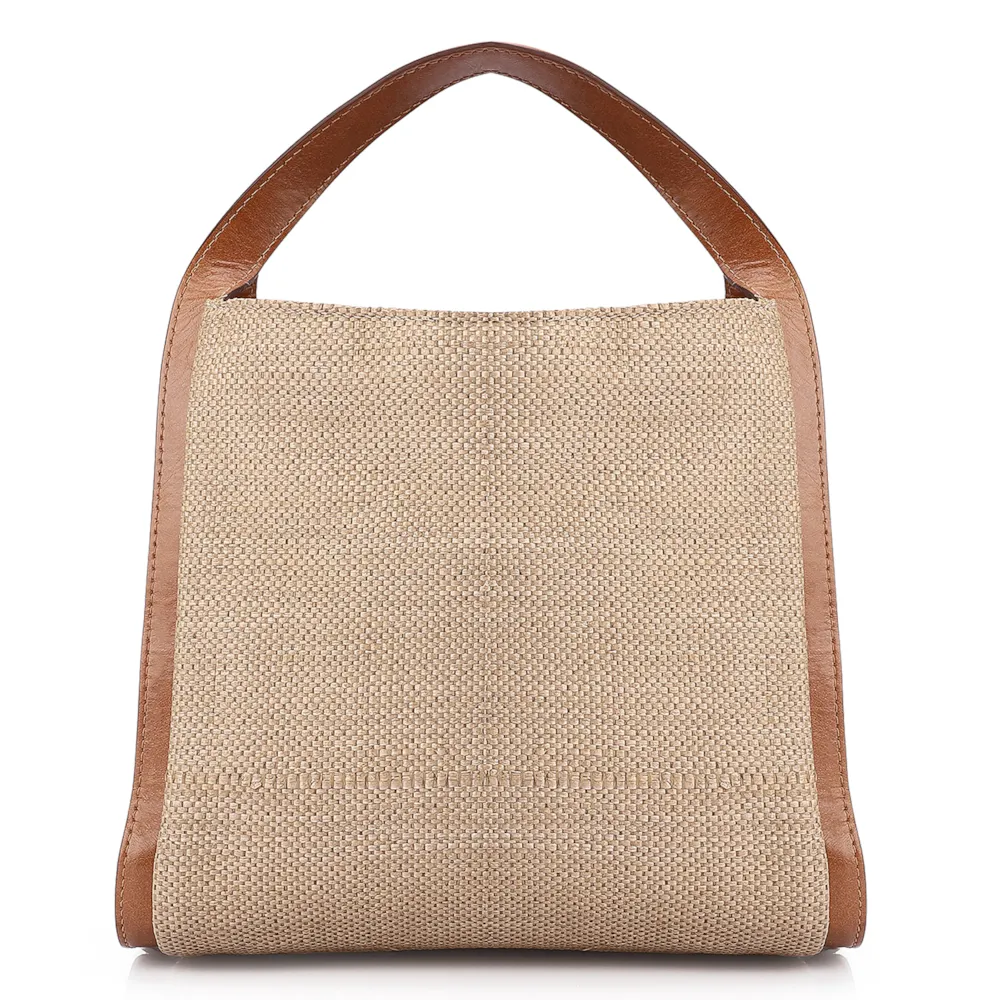 Bolsa Tote Couro Marrom/Ráfia - imagem 4