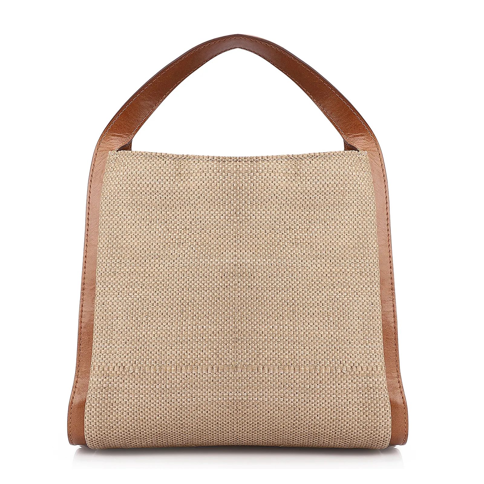 Bolsa Tote Couro Marrom/Ráfia