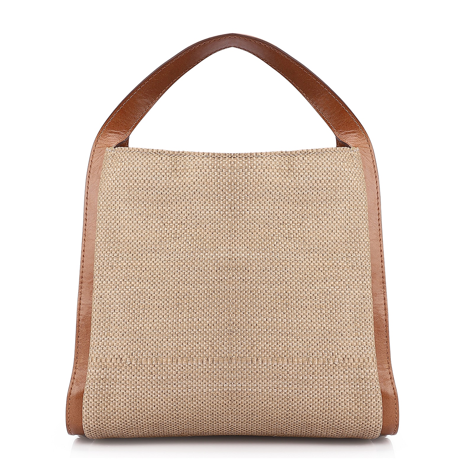Bolsa Tote Couro Marrom/Ráfia