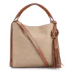 Bolsa Tote Couro Marrom/Ráfia - imagem 1