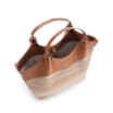 Bolsa Tote Couro Marrom/Ráfia Colorida - imagem 4